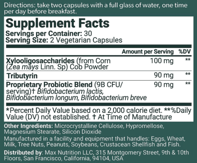 Ingredients label